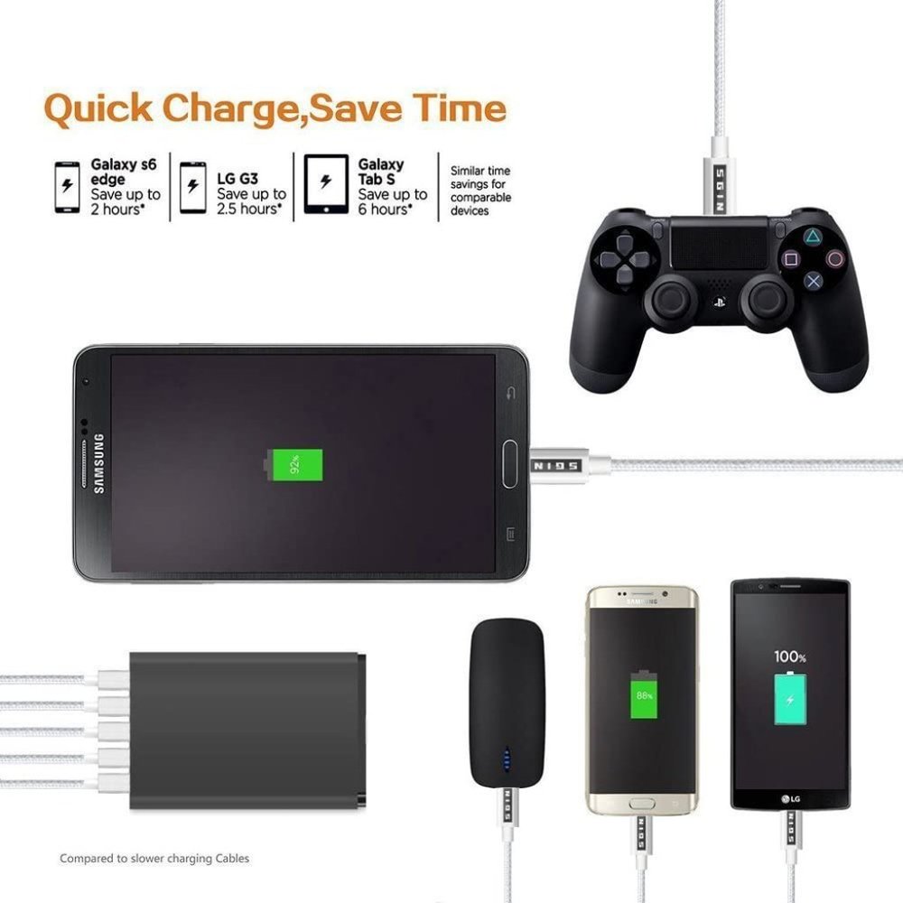 Micro USB Cable 4-Pk Charging Cords (Var. Sizes) - Picture 4 of 7